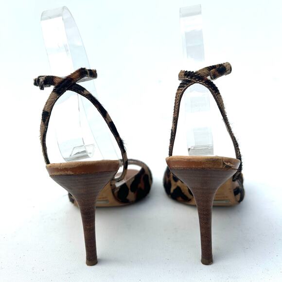 Vintage Y2K Dolce & Gabbana Leopard Heels Strappy Rhinestone 36 Pony Hair 6 - Picture 7 of 11